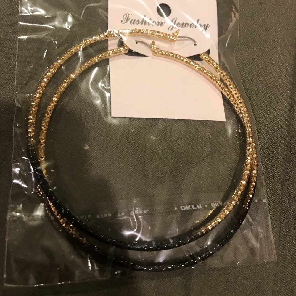 Black and gold earrings